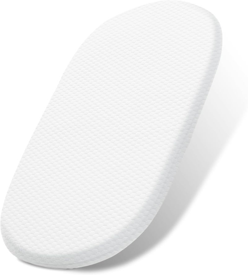 Lisara Baby Bassinet Mattress, 29" x 18" Dual Sided Gel Memory Foam Mattress with Waterproof, Removable and Breathable Ice Silk Cover, Fit for 4moms MamaRoo Sleep Bassinet - Image 1